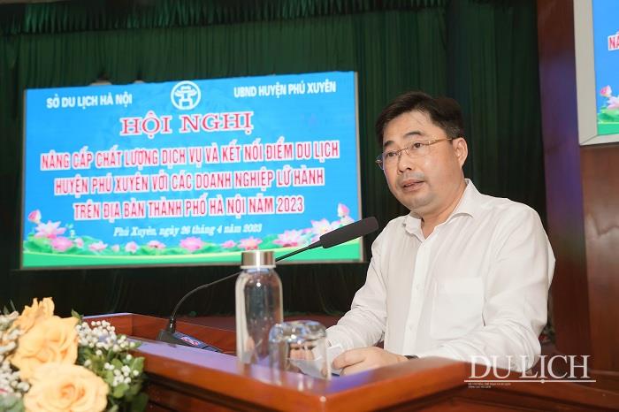 Phó Chủ tịch UBND huyện Phú Xuyên Nguyễn Mạnh Huy phát biểu tại Hội nghị